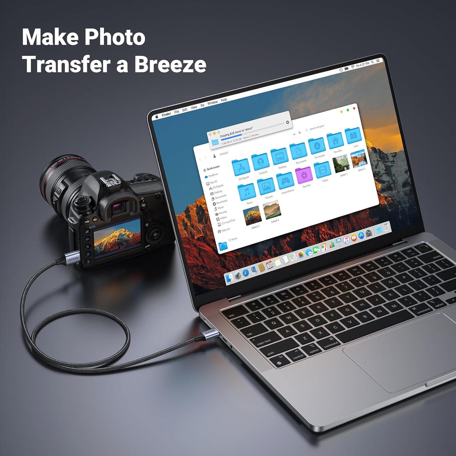 UGREEN Cable USB C a Micro B 1.5FT 10 Gbps Gris