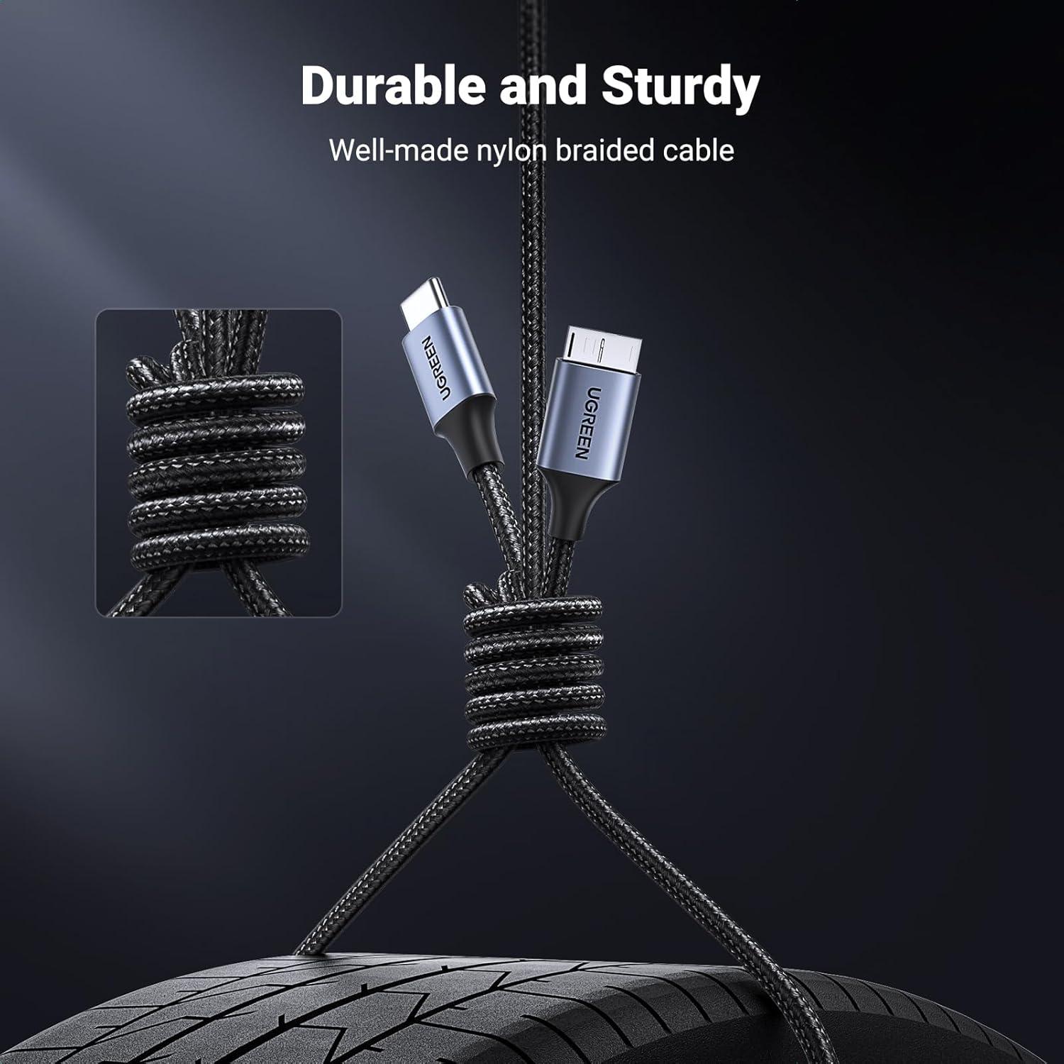 UGREEN Cable USB C a Micro B 1.5FT 10 Gbps Gris