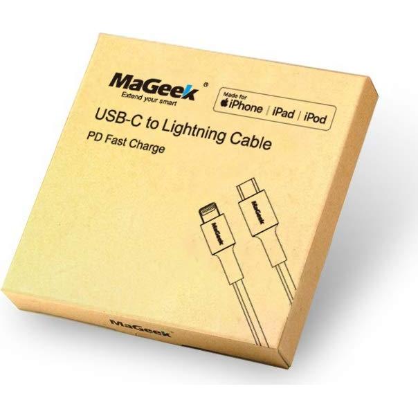 Cable USB C a Lightning MaGeek 3m Certificado MFi Carga Rápida