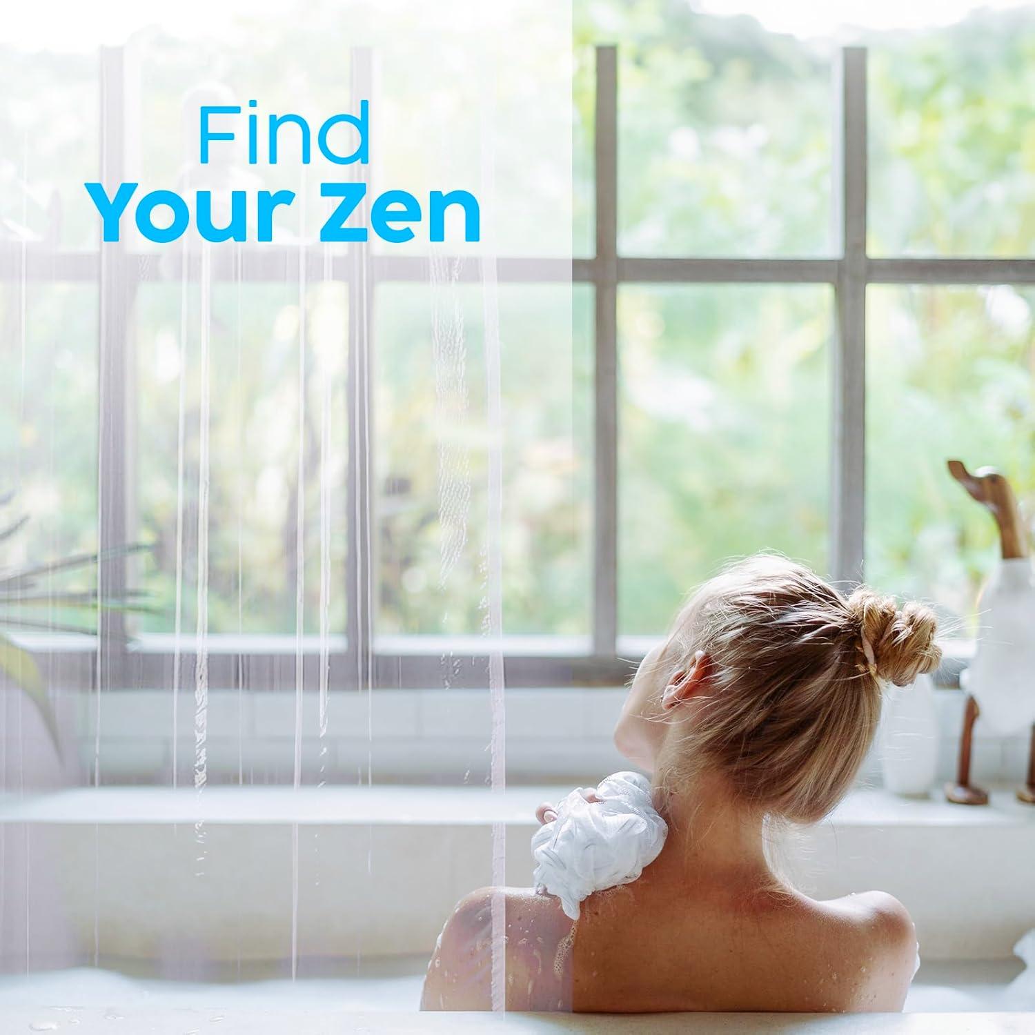 ZENO Clear Shower Curtain Liner – 72" x 72" Premium PEVA Liner with Rustproof Grommets & 3 Magnets – Waterproof, Lightweight Bathroom Curtain Set