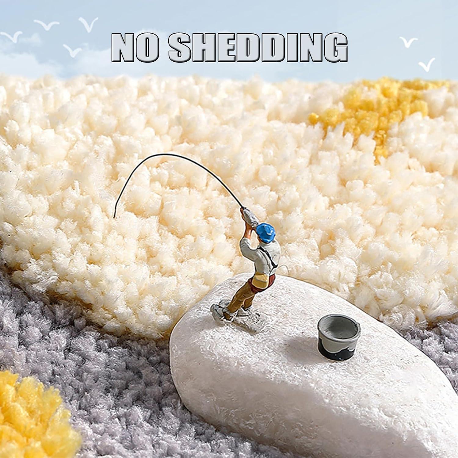 Alfombra de baño contorno PTAEXCEL verde floral 55.88x50.8 cm