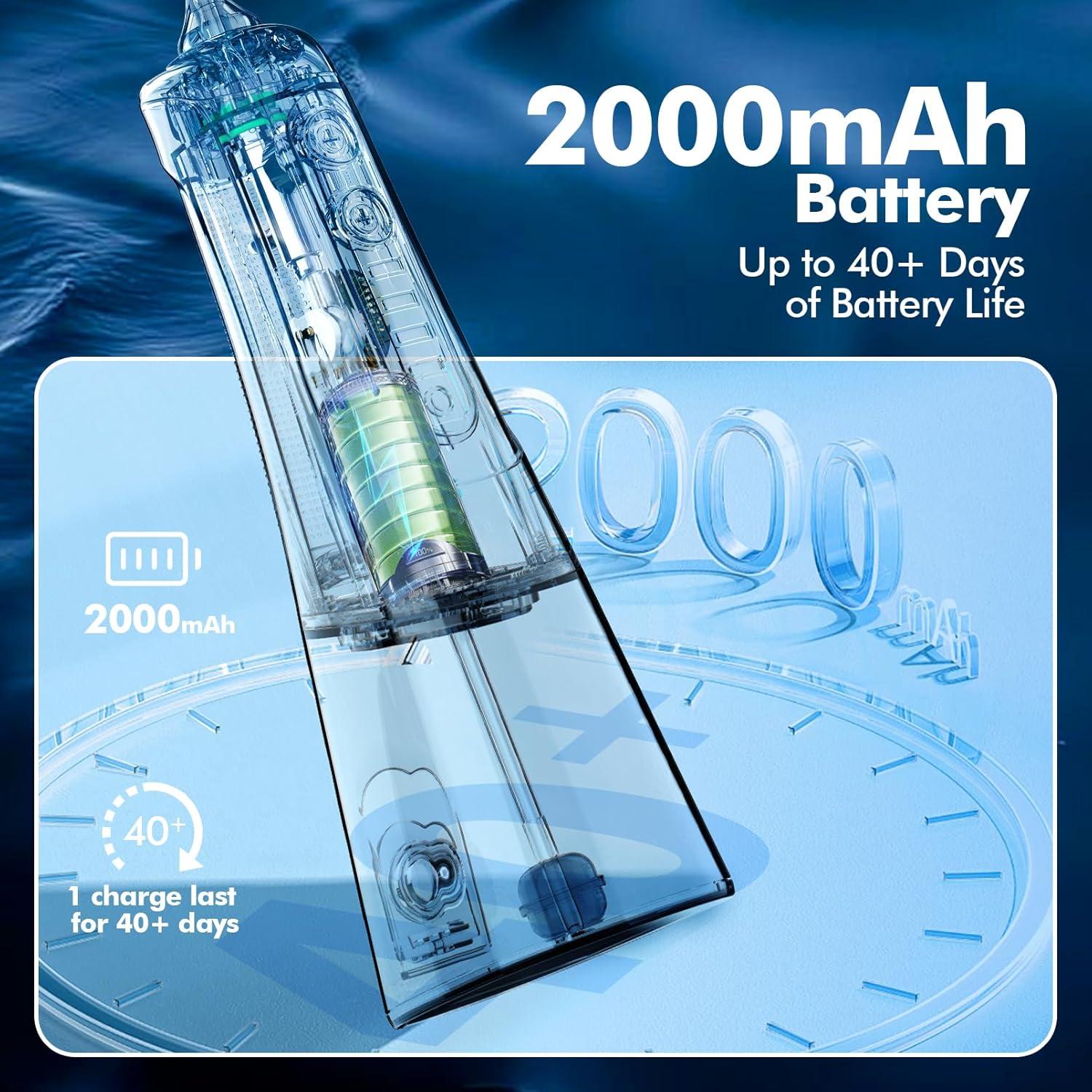 Irrigador Oral Inalámbrico WAFLOO 300ml 8 Puntas Recargable