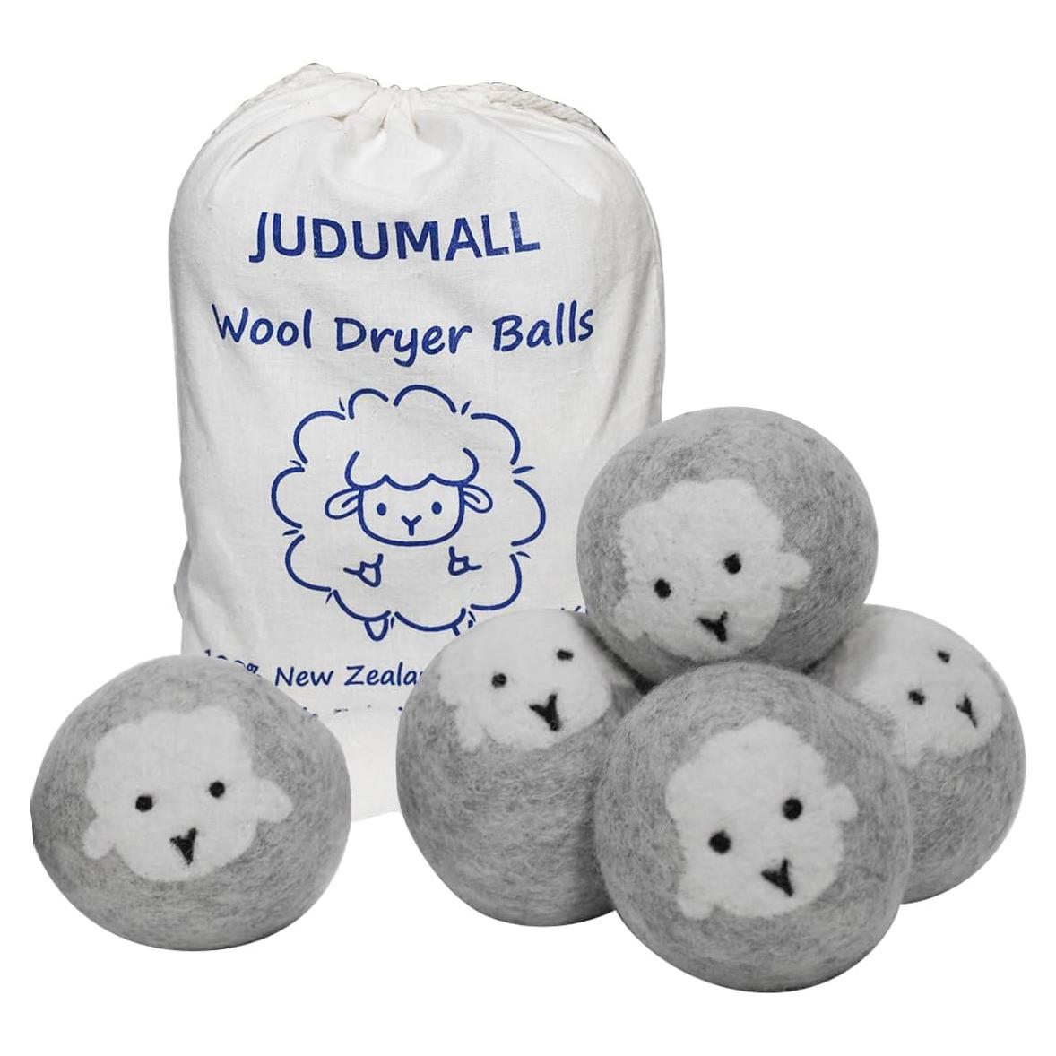 Bolas de Secadora de Lana JUDUMALL 6XL Grises - 100% Naturales