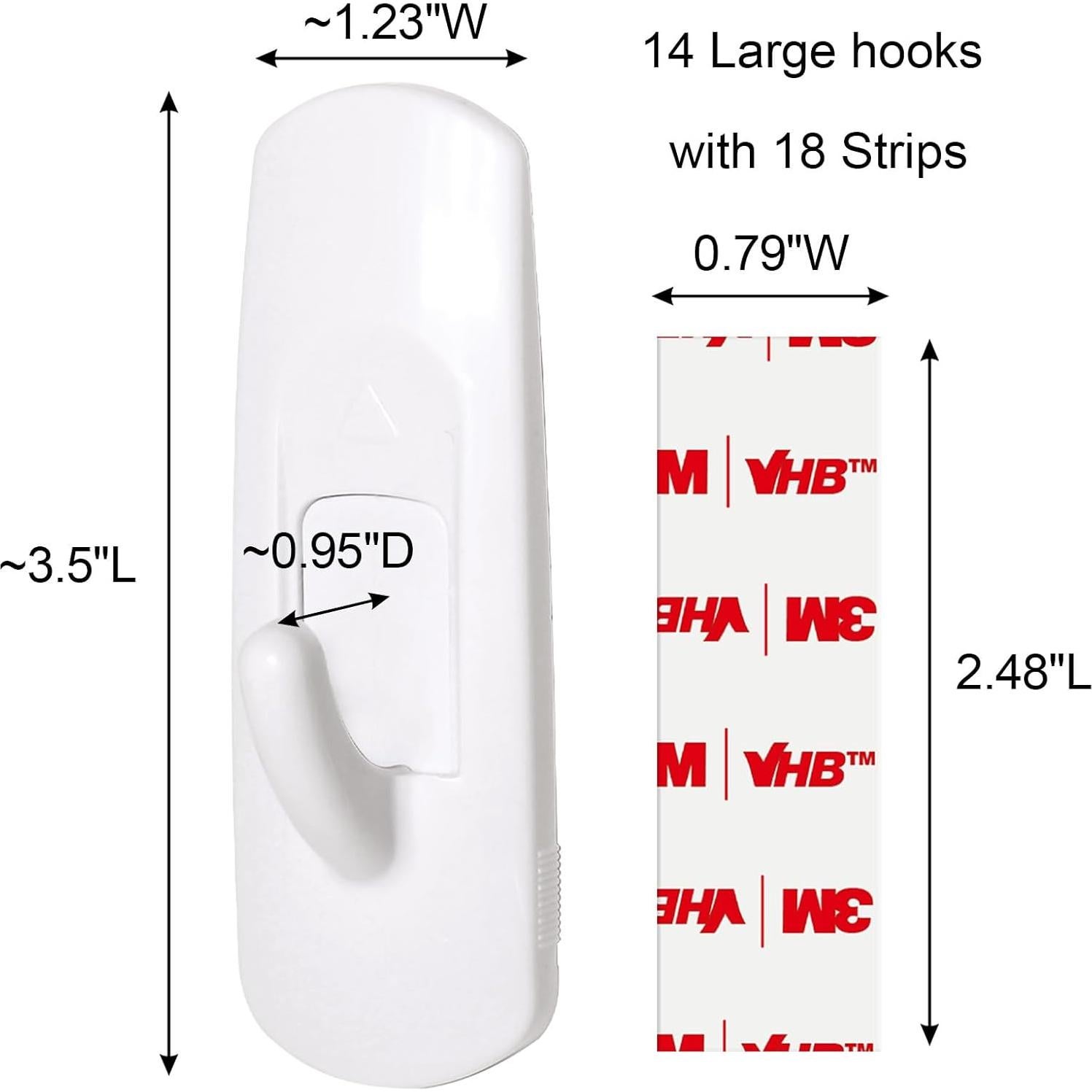14 Ganchos Adhesivos JulyWind para Pared - Alta Resistencia