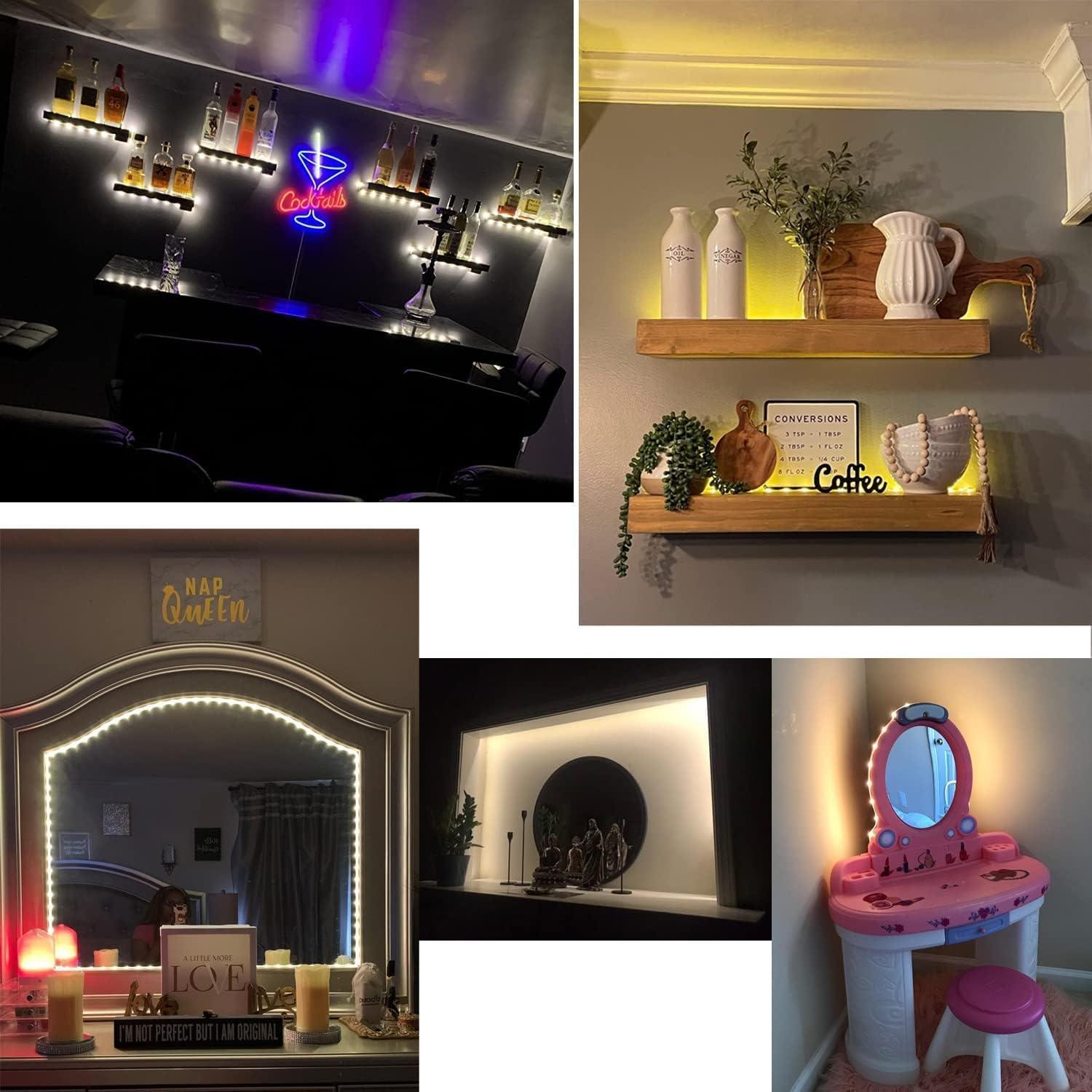 Luces de tira LED a batería JUNWEN 1m blancas cálidas 2pcs