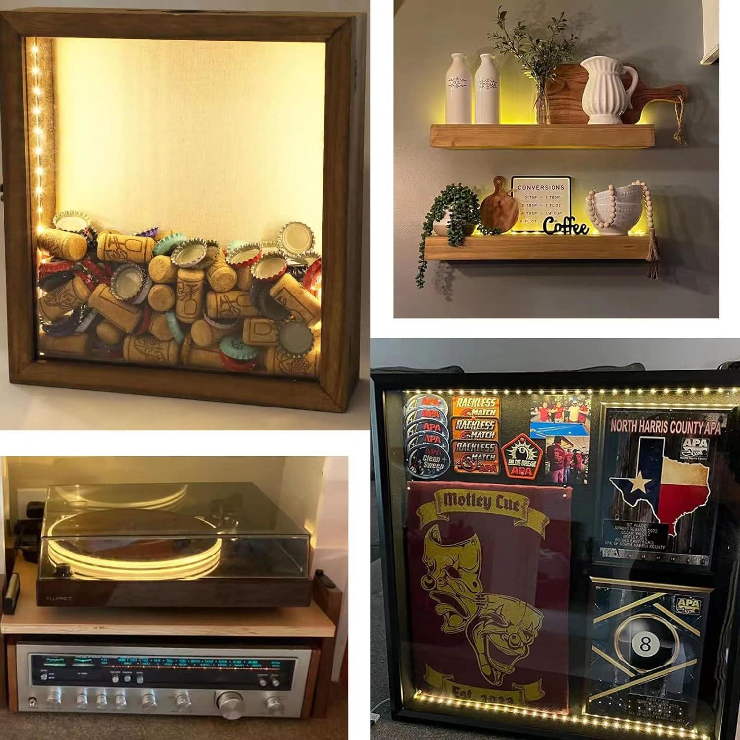 Luces de tira LED a batería JUNWEN 1m blancas cálidas 2pcs