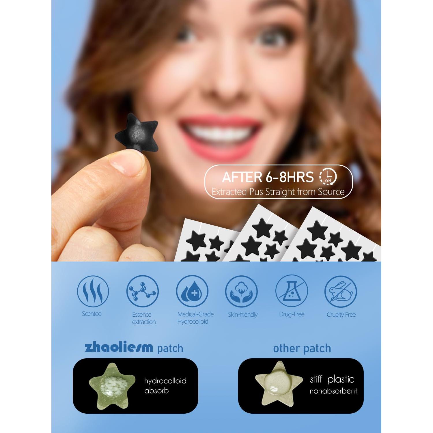 Parches para Granos Hidrocoloides Black Star - 153 Unidades