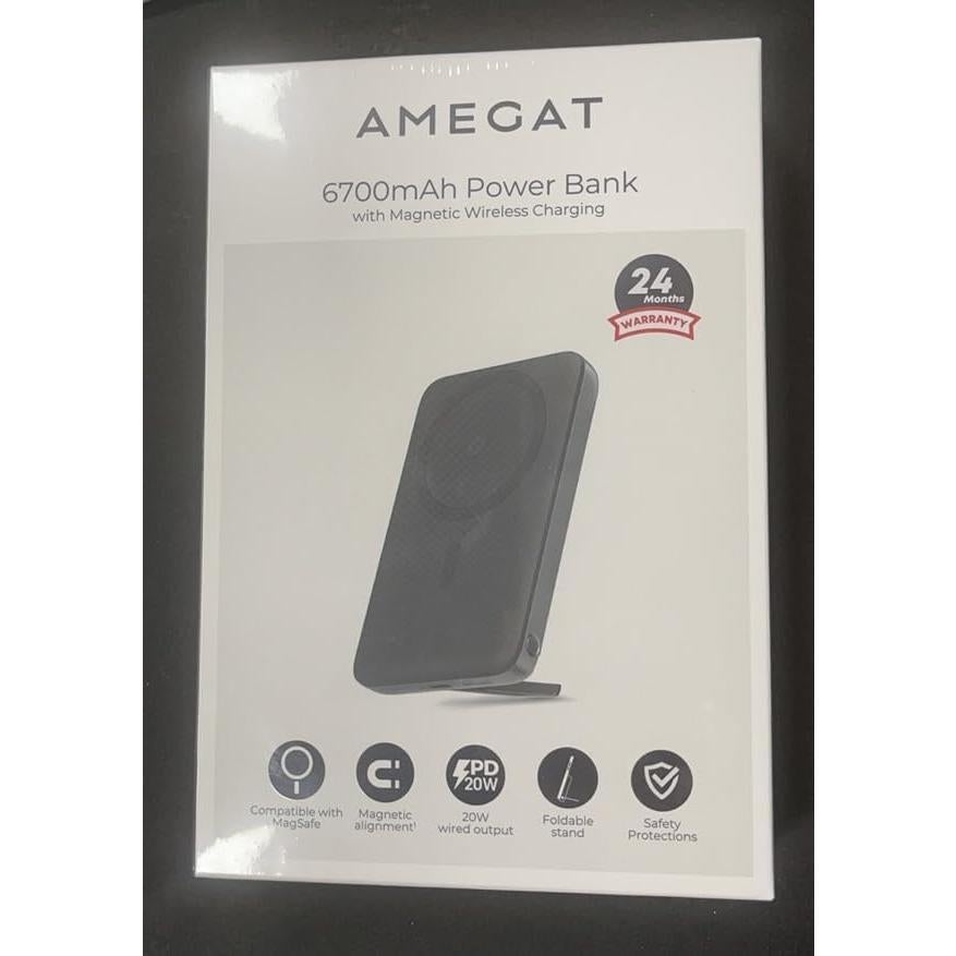 Cargador Portátil Magnético AMEGAT 6700mAh Carga Rápida USB-C