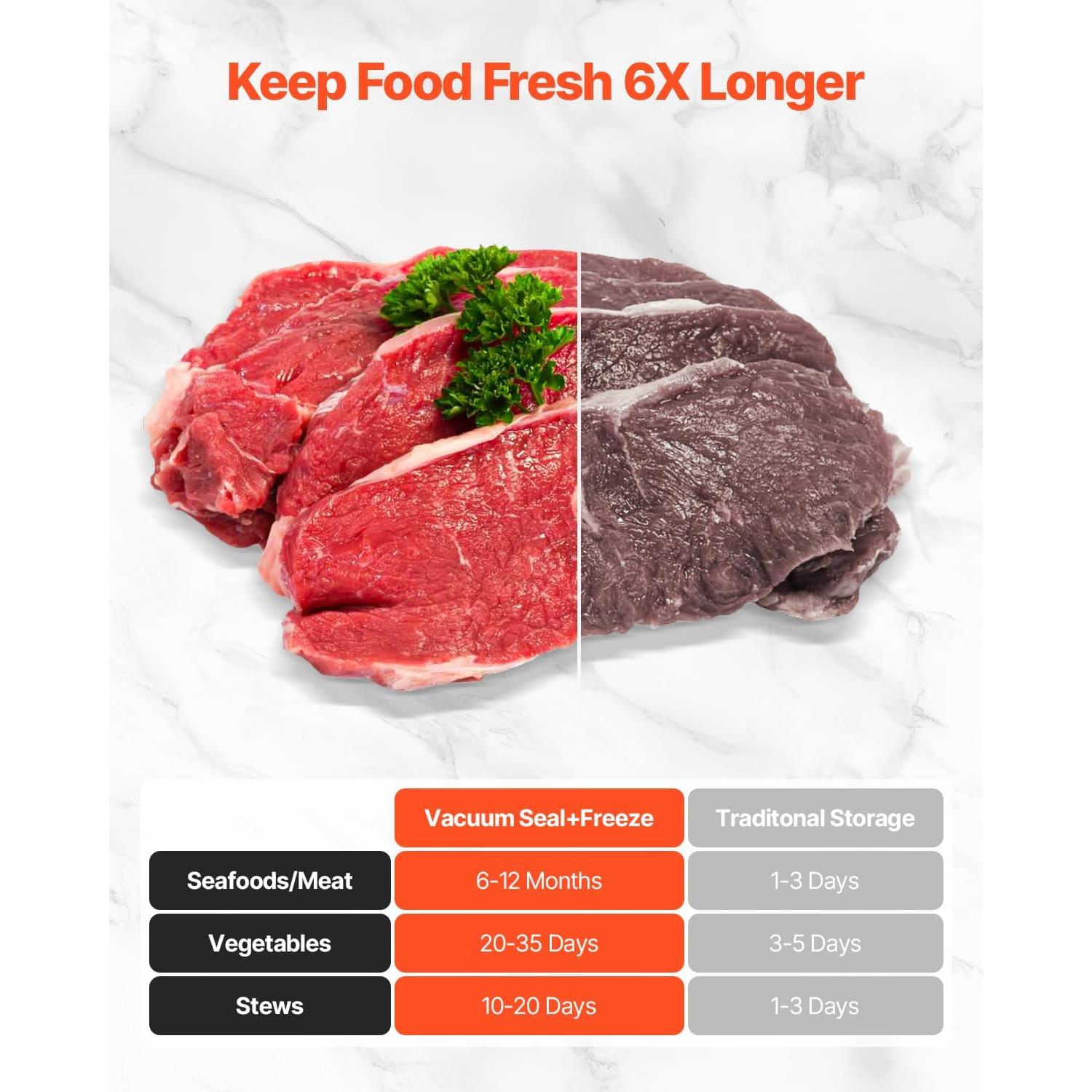 Máquina Selladora al Vacío VEVOR ZK-8861 120W 80kPa Compacta