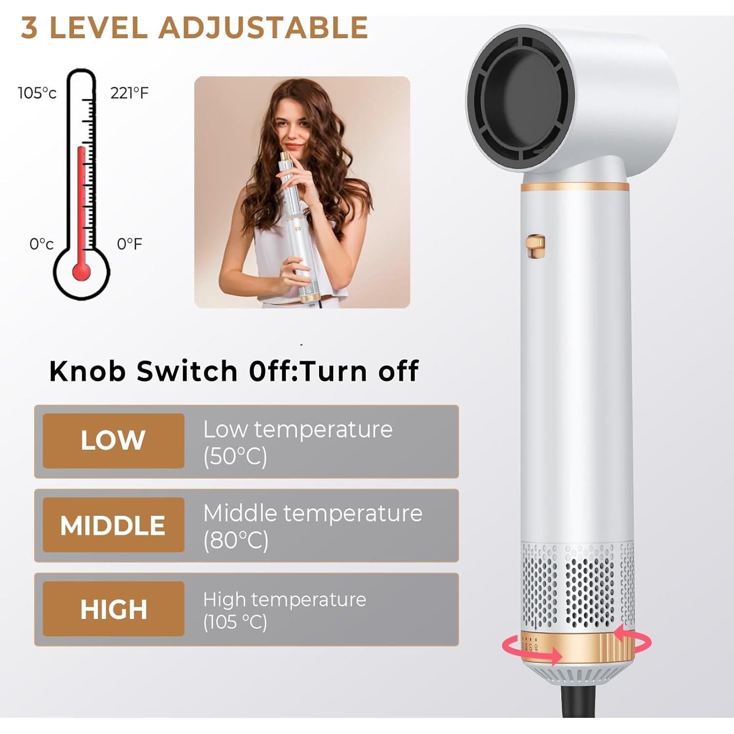 Cepillo Secador de Cabello 5 en 1 Trylater - Blanco