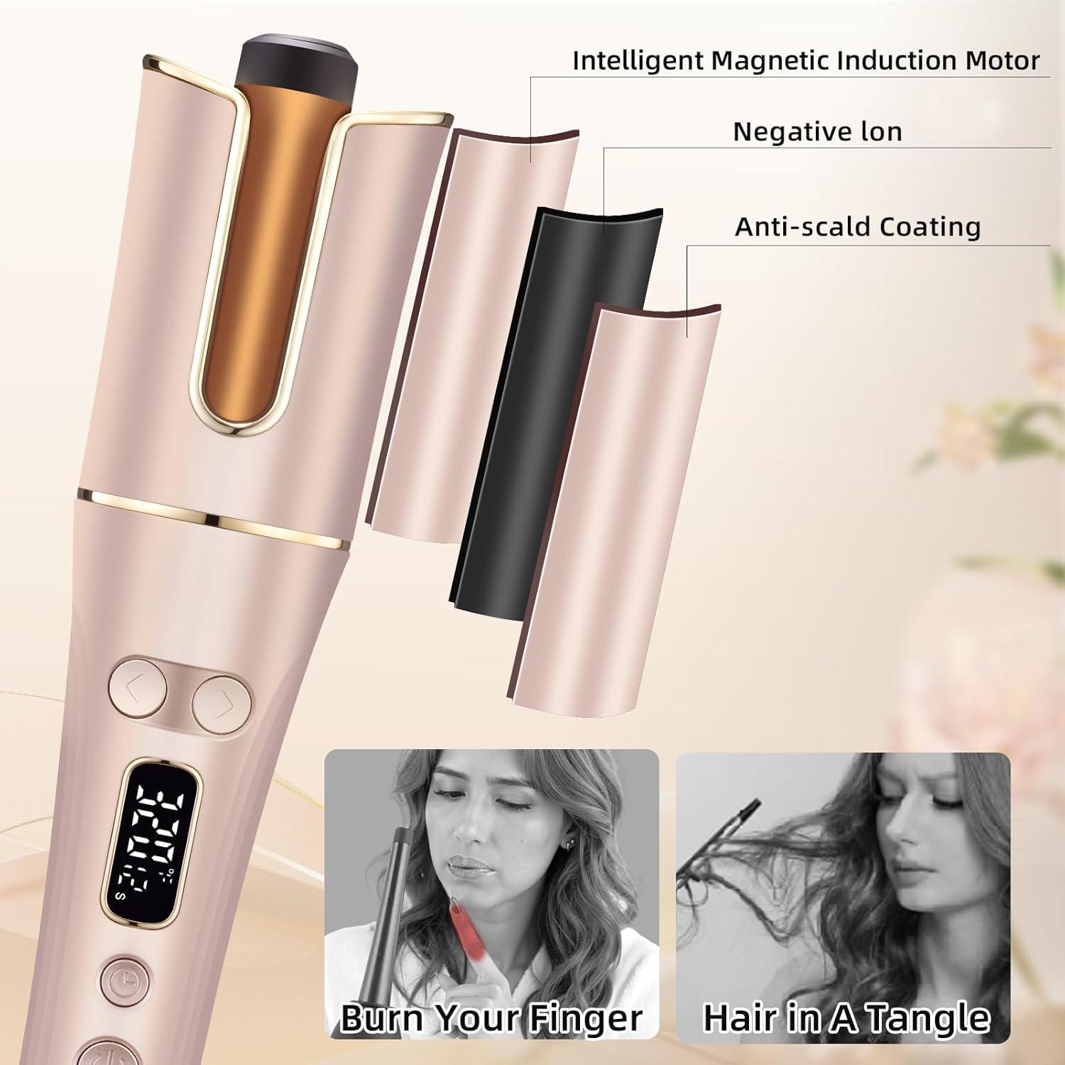 Rizador Automático EIHOO 1" (2.54 cm) Rosa Claro 4 Temperaturas