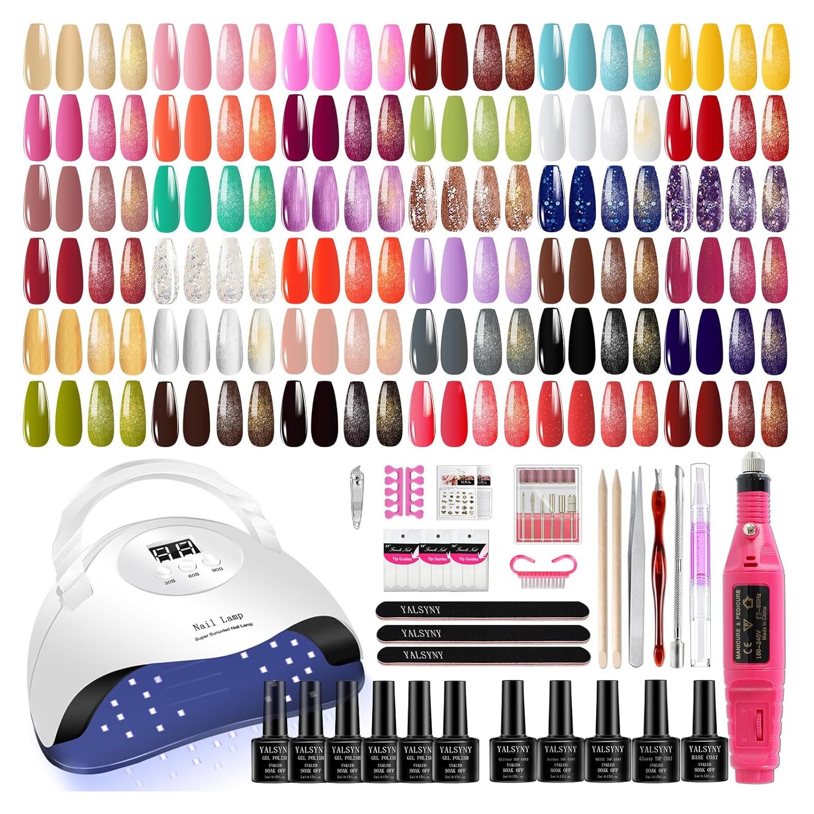 Kit de Esmalte de Uñas en Gel YALSYNY con Lámpara UV y Taladro