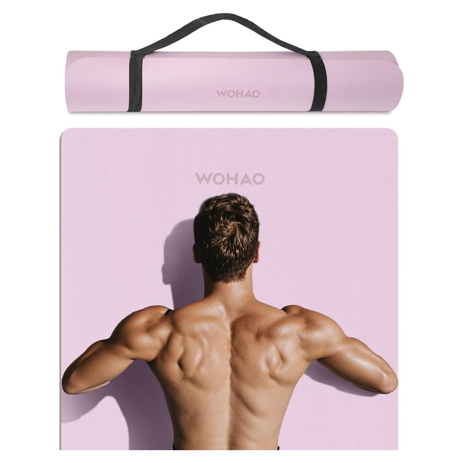 Alfombrilla de Yoga Antideslizante WOHAO 8mm Extra Ancha 182.88x80.01cm