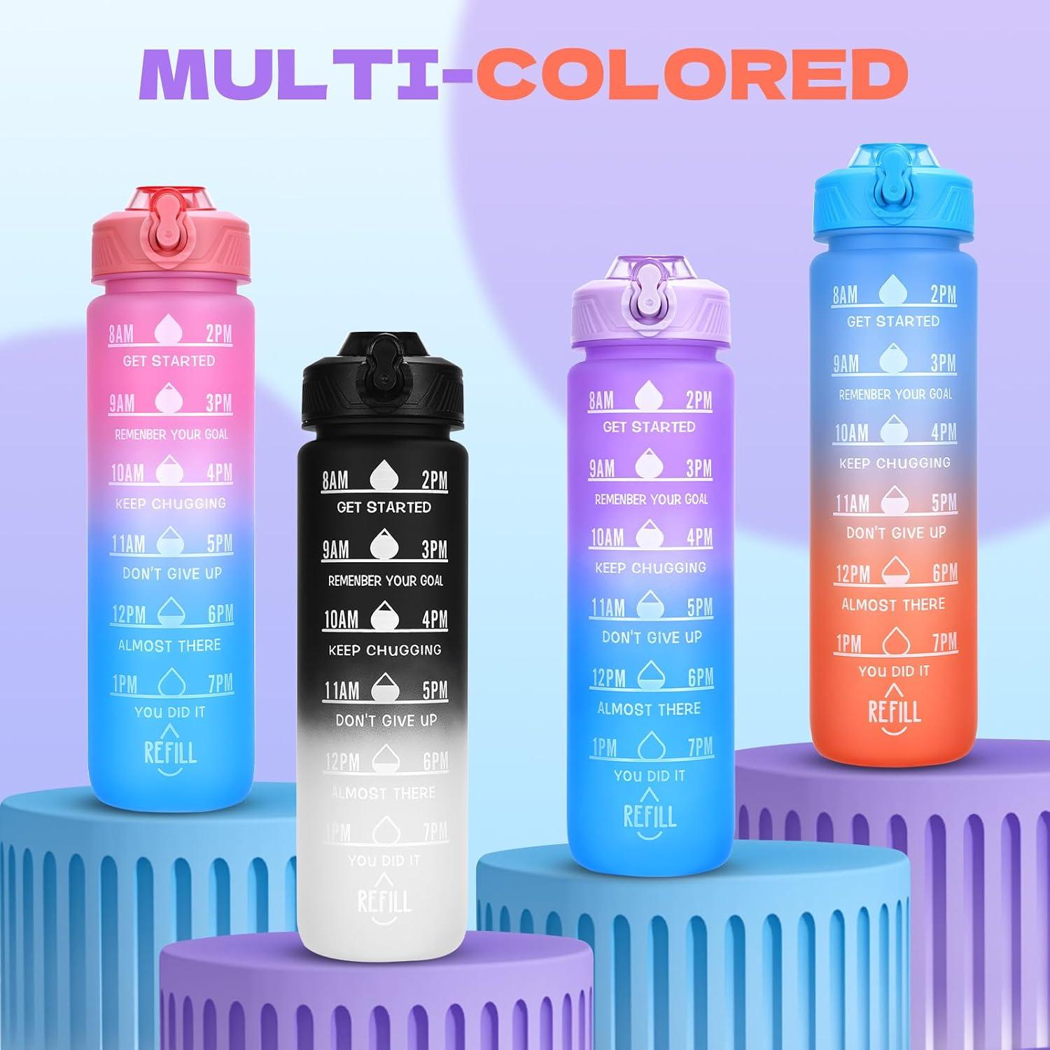 Botella de Agua Deportiva FLEEODAN 32oz Libre de BPA Negra