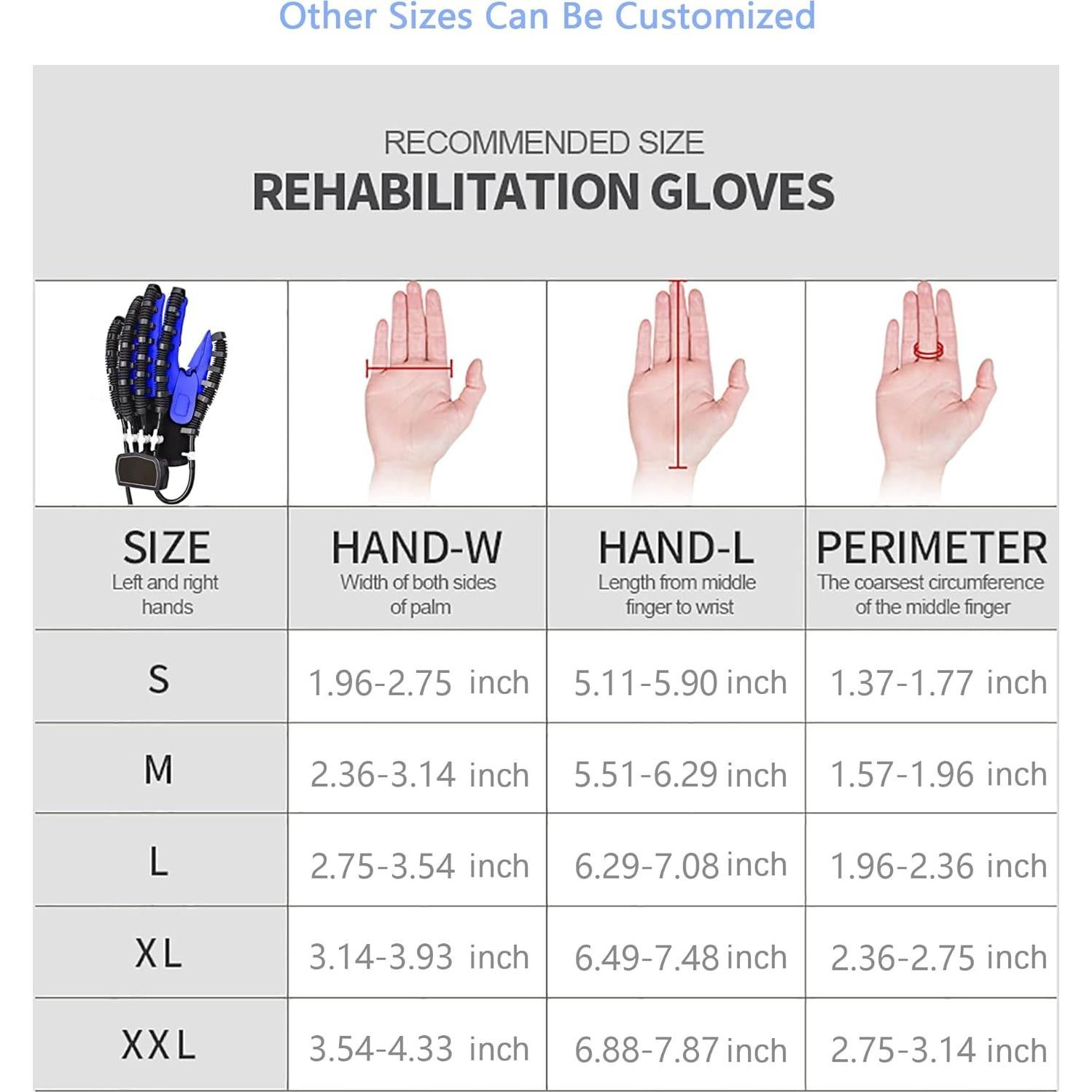 Guantes de Rehabilitación GXXZDN Mano Izquierda S Azul