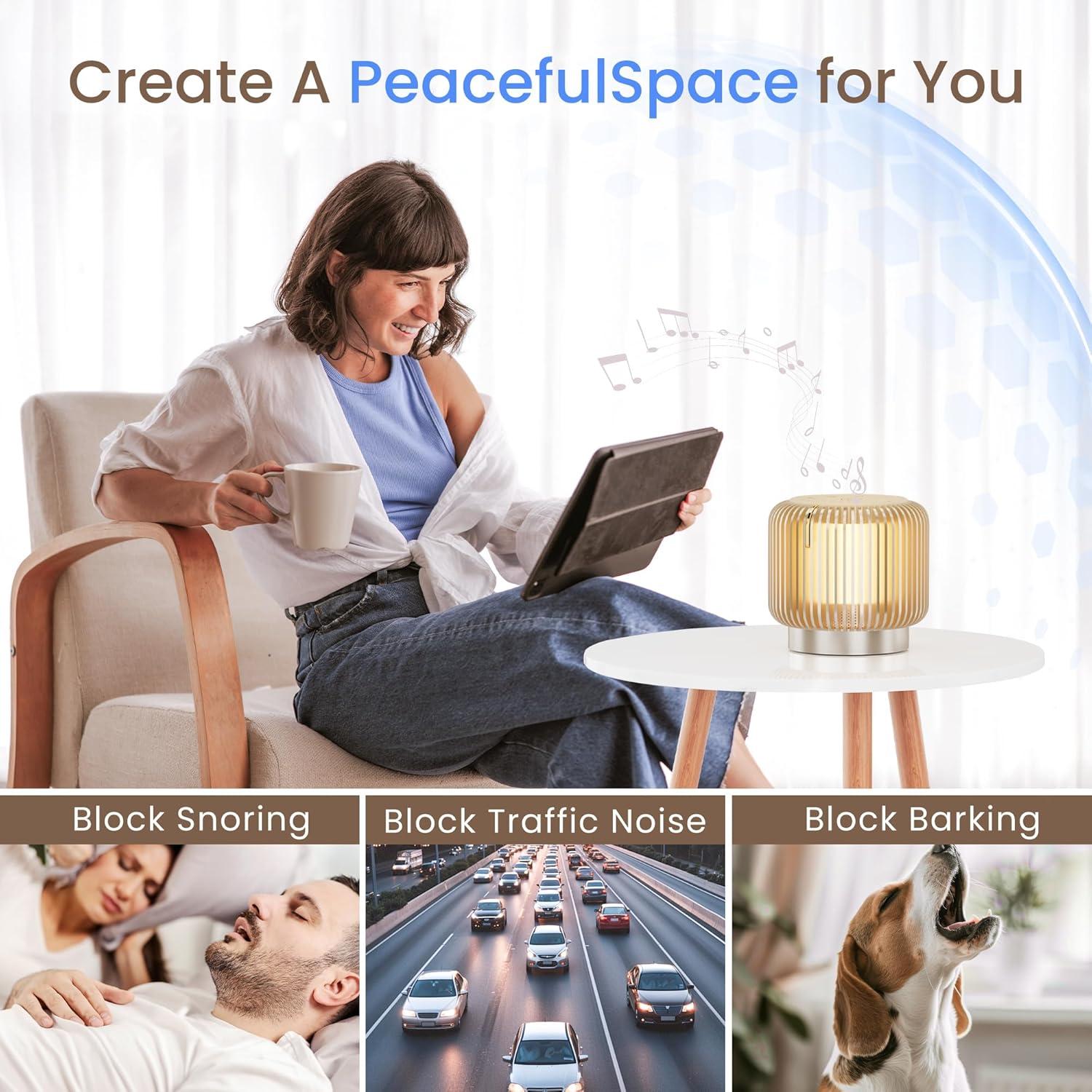 Máquina de Ruido Blanco FREEFISH K6S-N con Bluetooth y Luz Nocturna