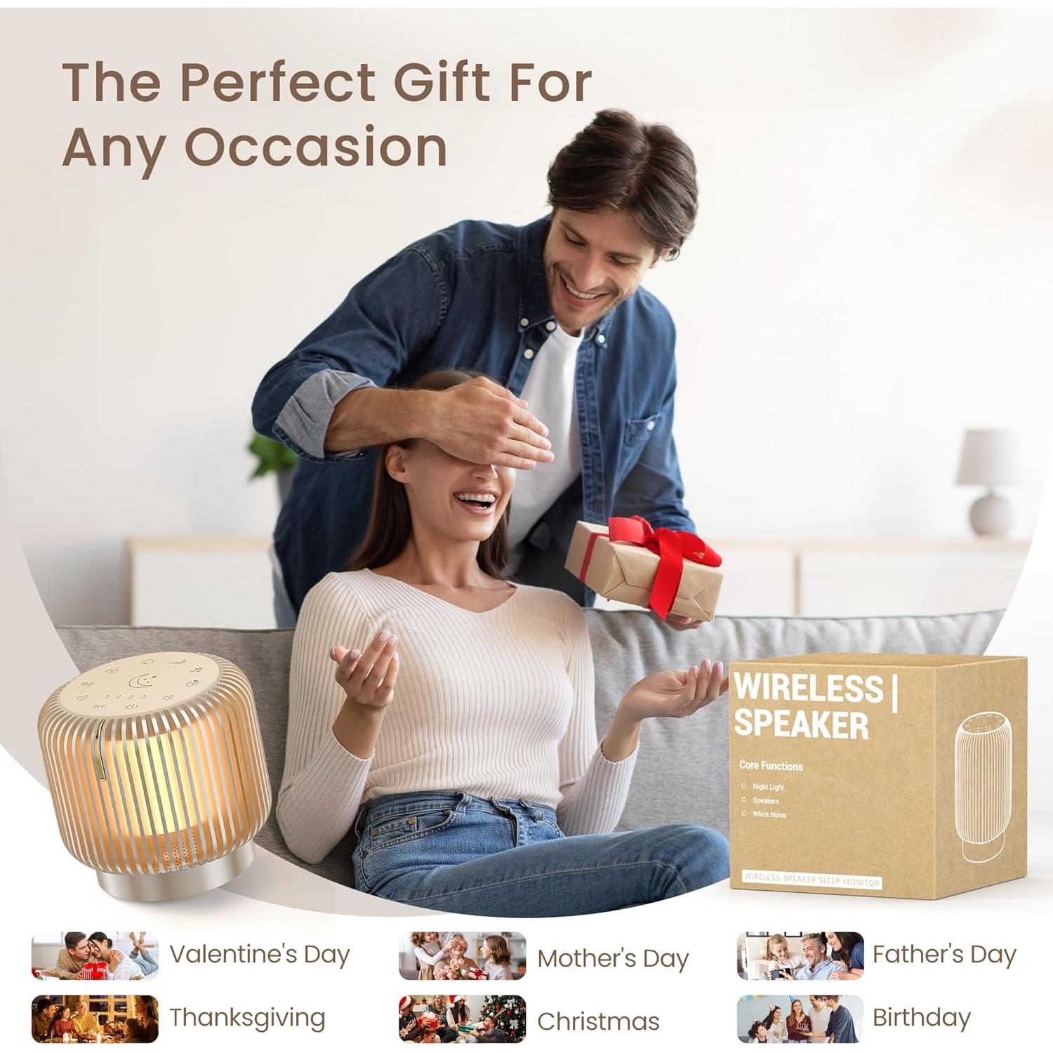 Máquina de Ruido Blanco FREEFISH K6S-N con Bluetooth y Luz Nocturna