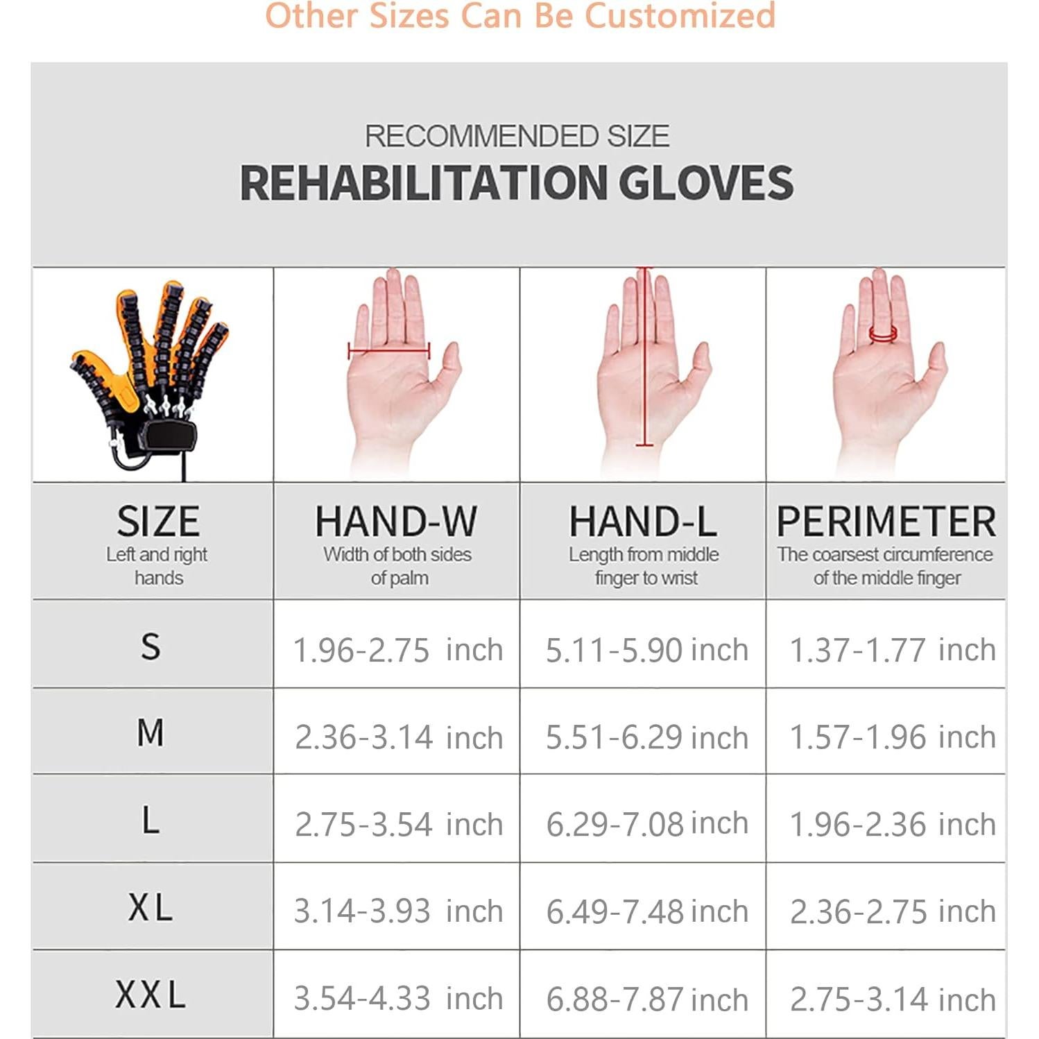 Guantes de Rehabilitación GXXZDN Mano Izquierda Azul