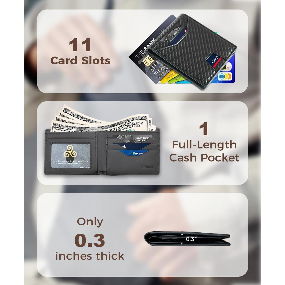 Cartera Slim RFID para Hombres Synthra Ultra Bifold Negra