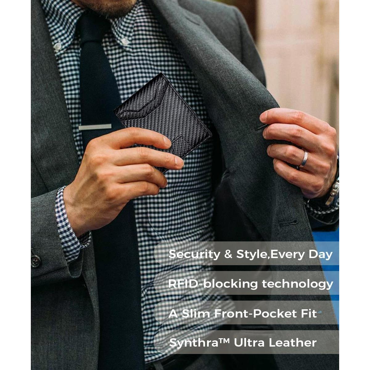 Cartera Slim RFID para Hombres Synthra Ultra Bifold Negra