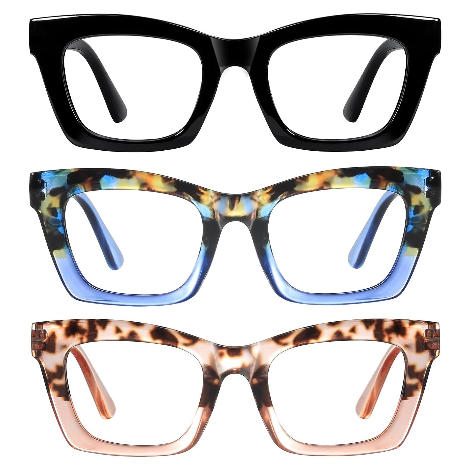 Gafas de lectura Resjok Oprah para mujeres - Paquete de 3 con bloqueo luz azul