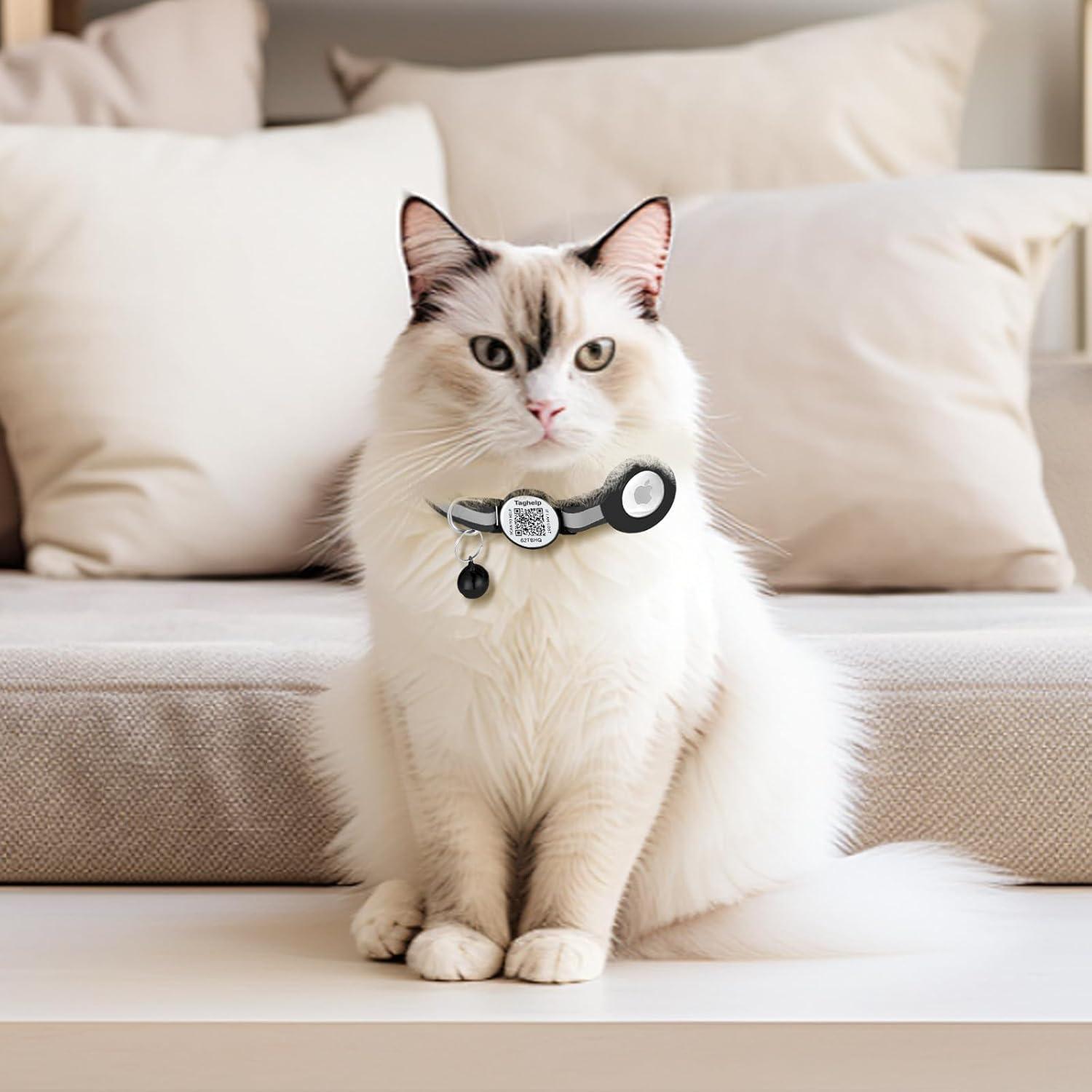 Collar de Gato Taghelp con QR y Liberación Rápida - Negro