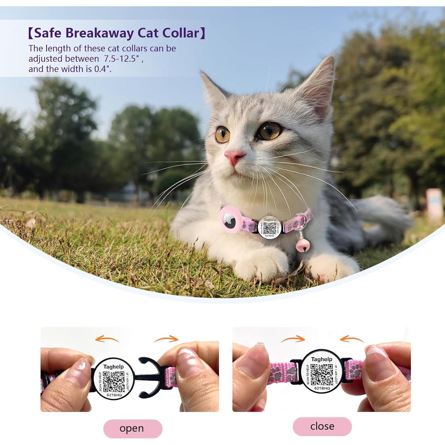 Collar de Gato Taghelp con QR y Liberación Rápida - Negro