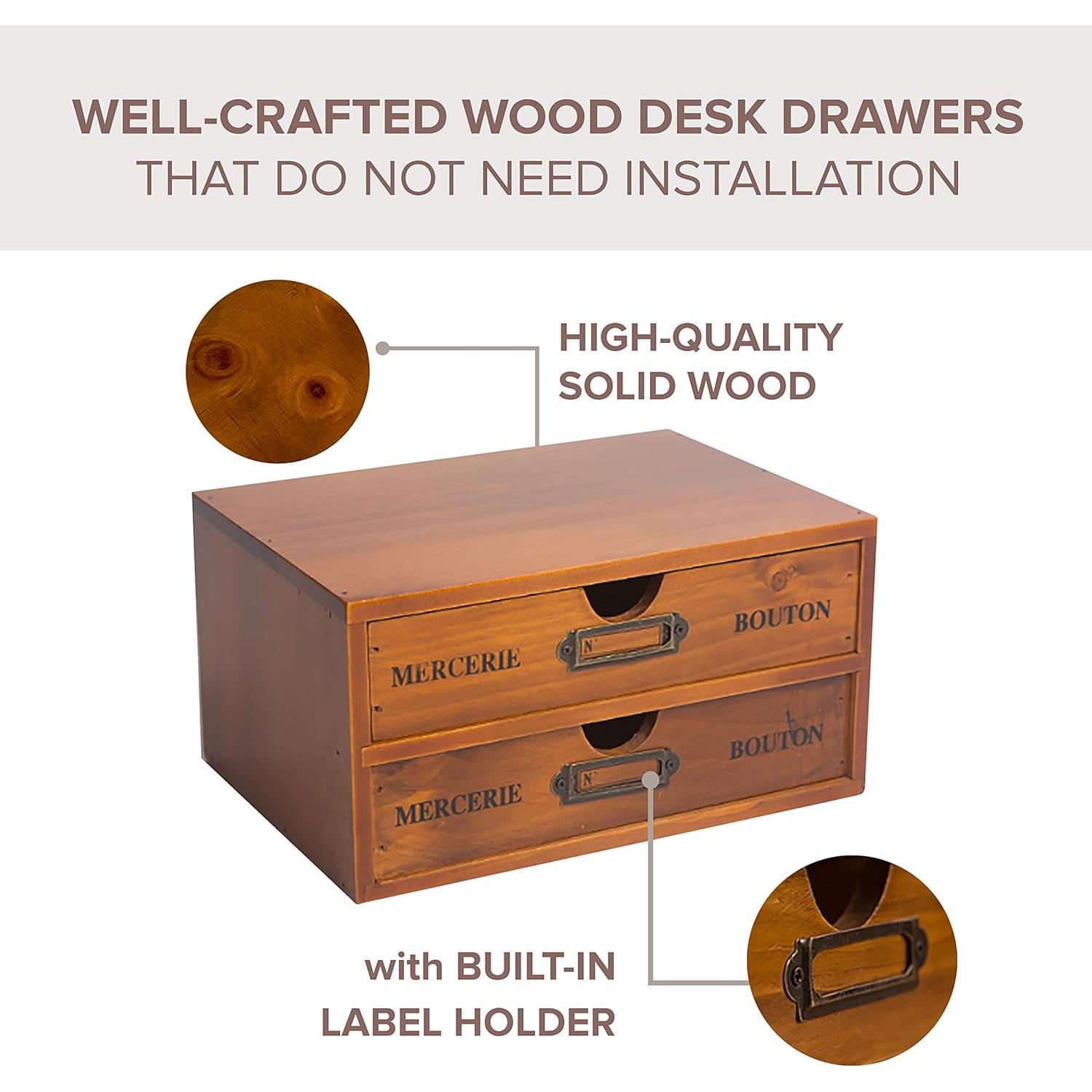 Gabinete de Botiquín Apilable Primo Supply 4 Cajones Madera Vintage