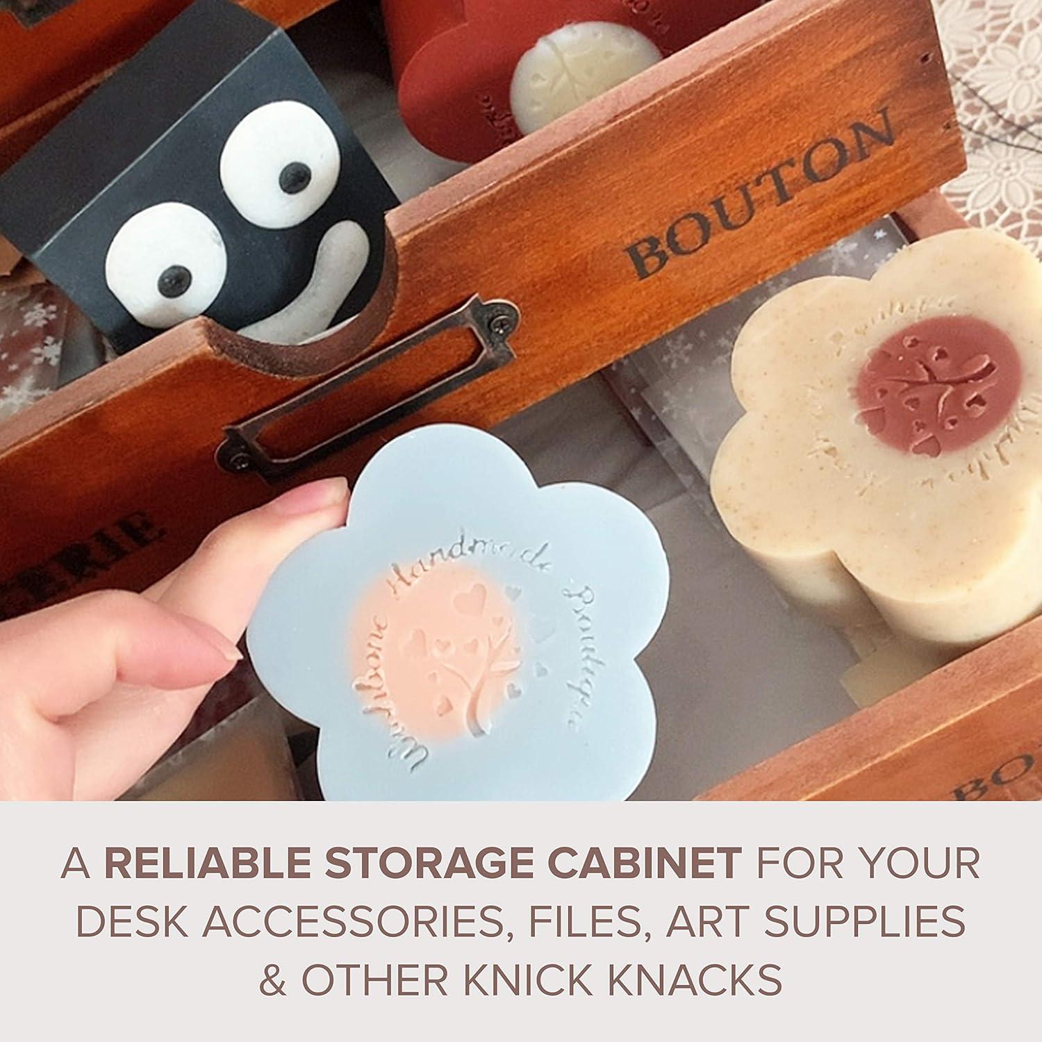 Gabinete de Botiquín Apilable Primo Supply 4 Cajones Madera Vintage