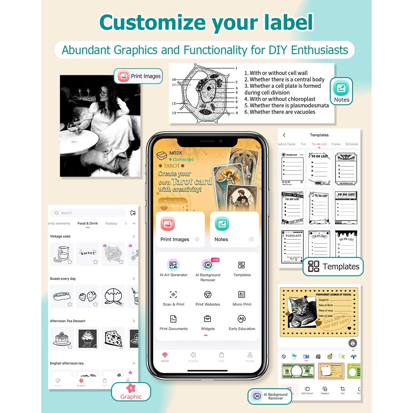 Impresora de Etiquetas Térmica WCZ M02X Mini Portátil Bluetooth