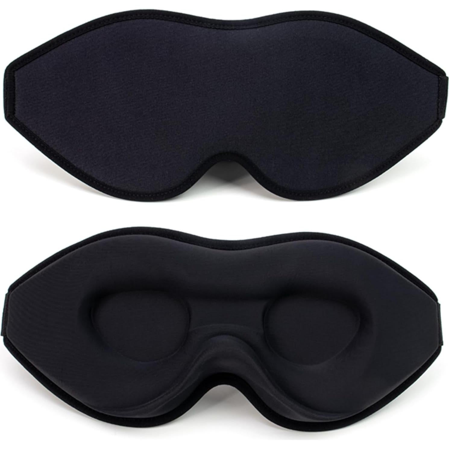 Máscara de Sueño 3D BAOOOHEE Negra, Bloqueo de Luz, Ajustable