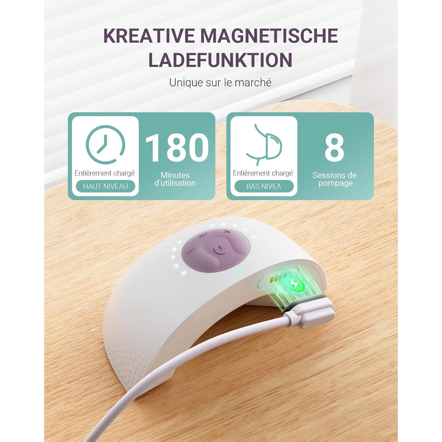 Extractor de Leche Térmico Portátil Comfyer W2, Succión Hospitalaria