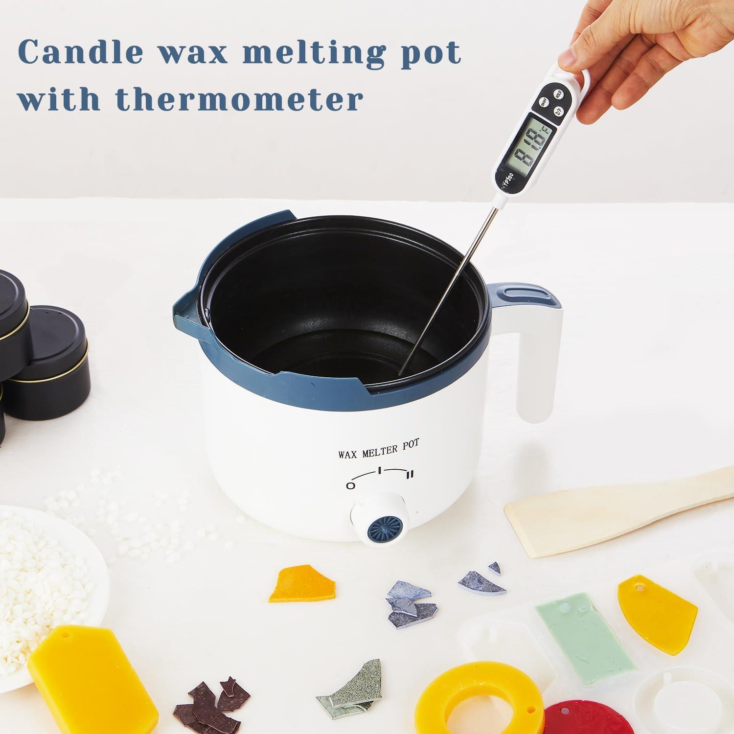 KQU Olla Derretir Cera Eléctrica con Termómetro 1.5L 300-600W