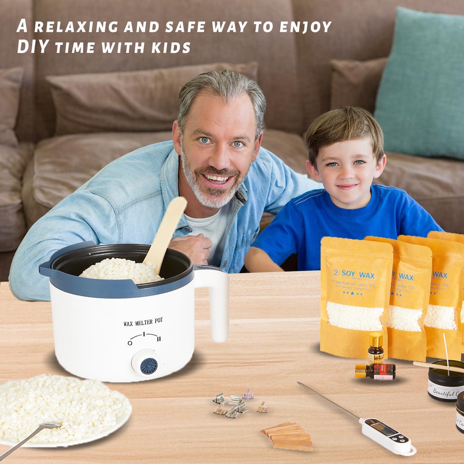 KQU Olla Derretir Cera Eléctrica con Termómetro 1.5L 300-600W