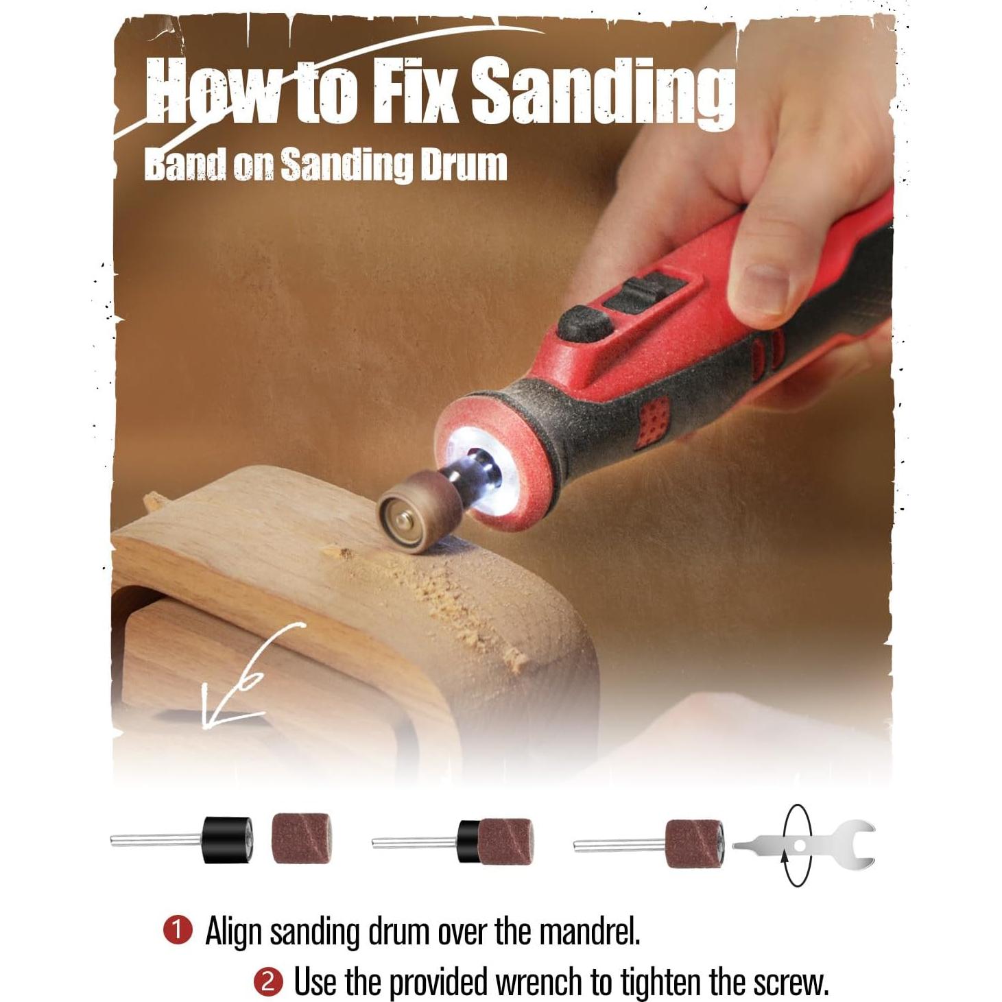 Herramienta Rotativa Inalámbrica AVID POWER 8V con 60 Accesorios