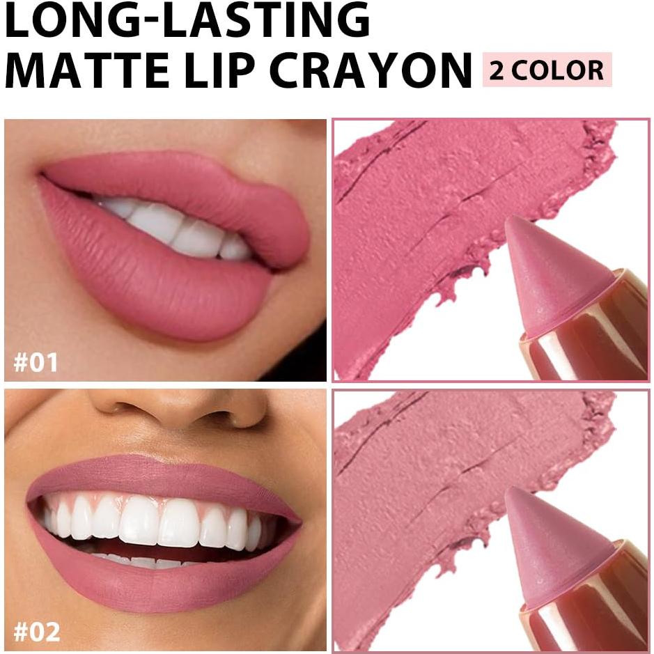 Lápiz Labial Mate BINGBRUSH 1#Beige Rosa Hidratante 1 Unidad