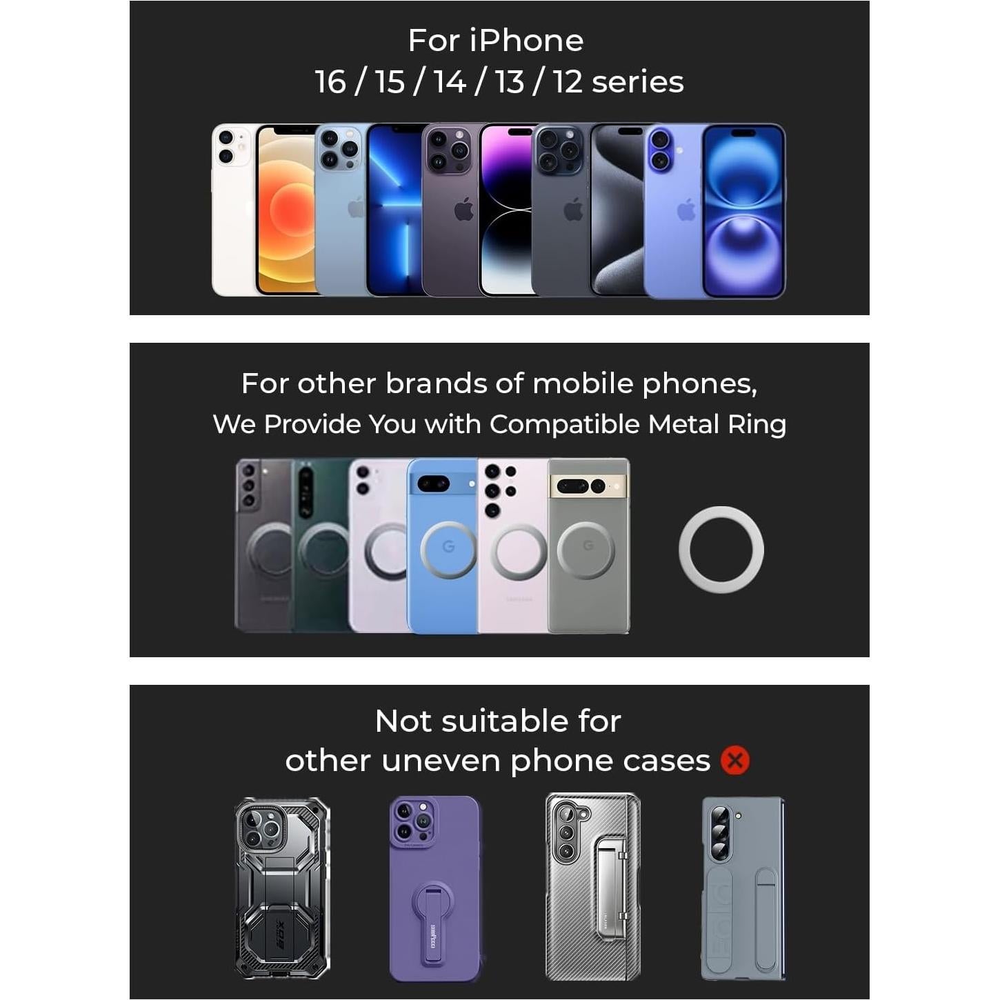 Soporte de Coche Magnético LISEN para iPhone 16 Pro Max