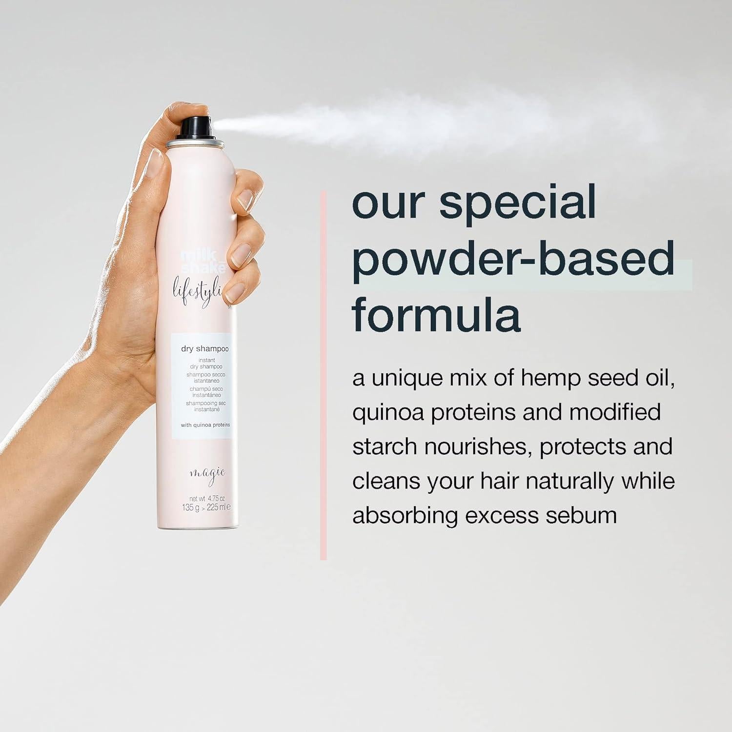 Champú Seco Instantáneo milk_shake 47.32 ml para Cabello Graso