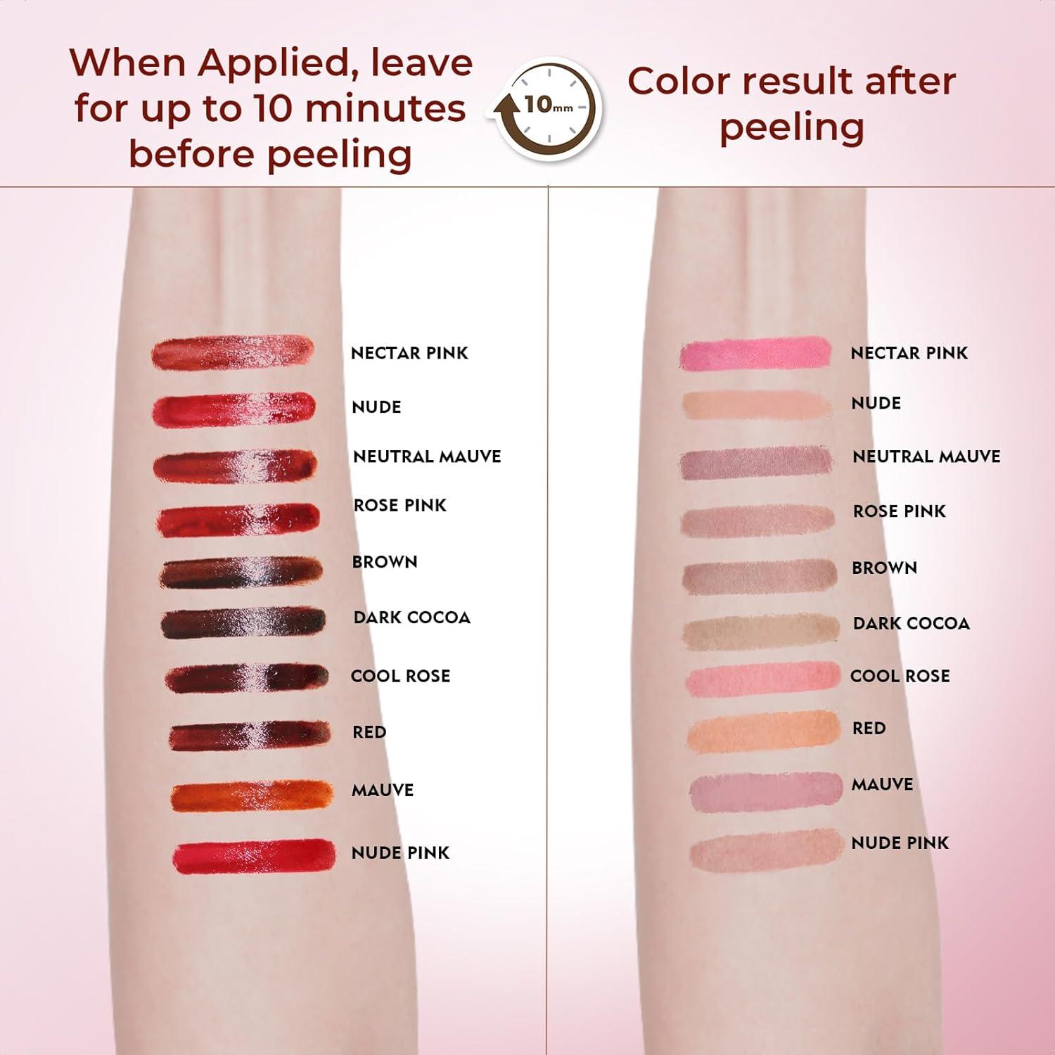 Tinte de Labios Peel Off QCMME 3.5 ml Marrón Larga Duración