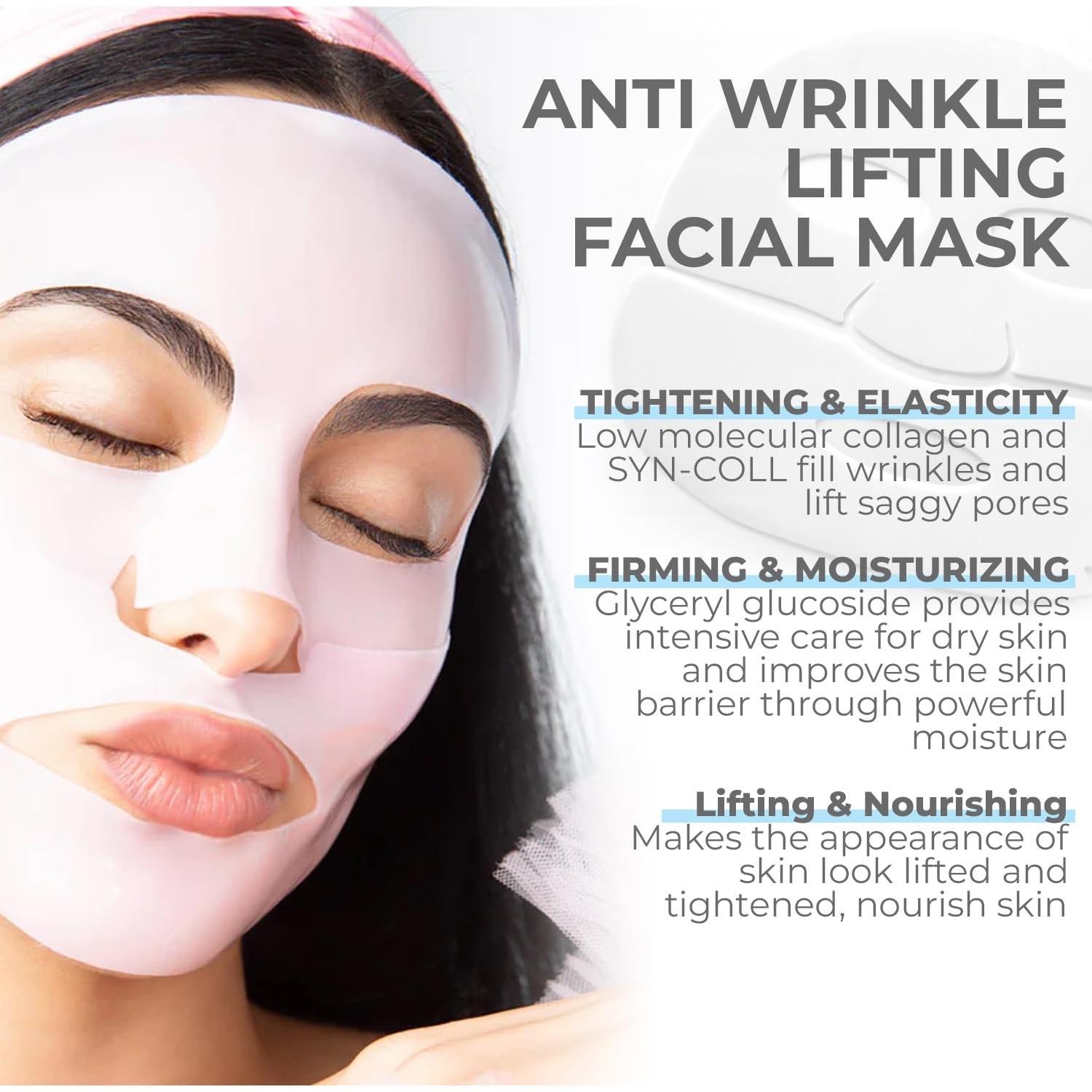 Mascarilla Facial de Colágeno GNJOY 5ea 38g Hidratante Antiarrugas