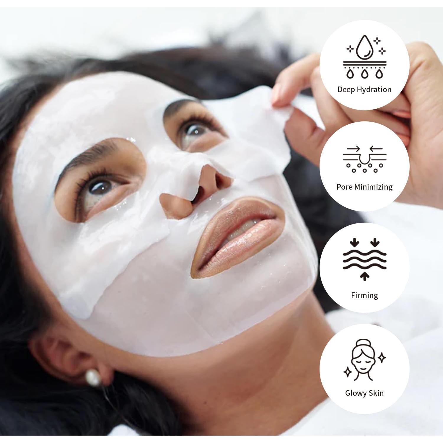 Mascarilla Facial de Colágeno GNJOY 5ea 38g Hidratante Antiarrugas