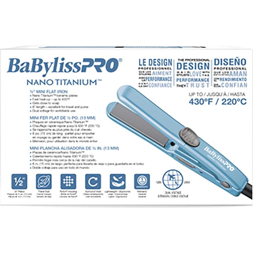 Plancha de Pelo Mini BaBylissPRO Nano Titanium 1.27 cm