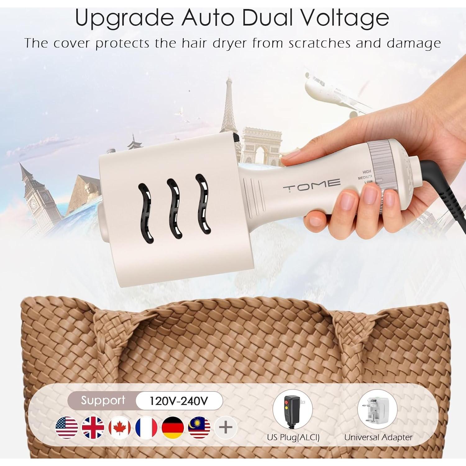 Cepillo Secador de Cabello Tome Doble Voltaje 650W 2" Portátil