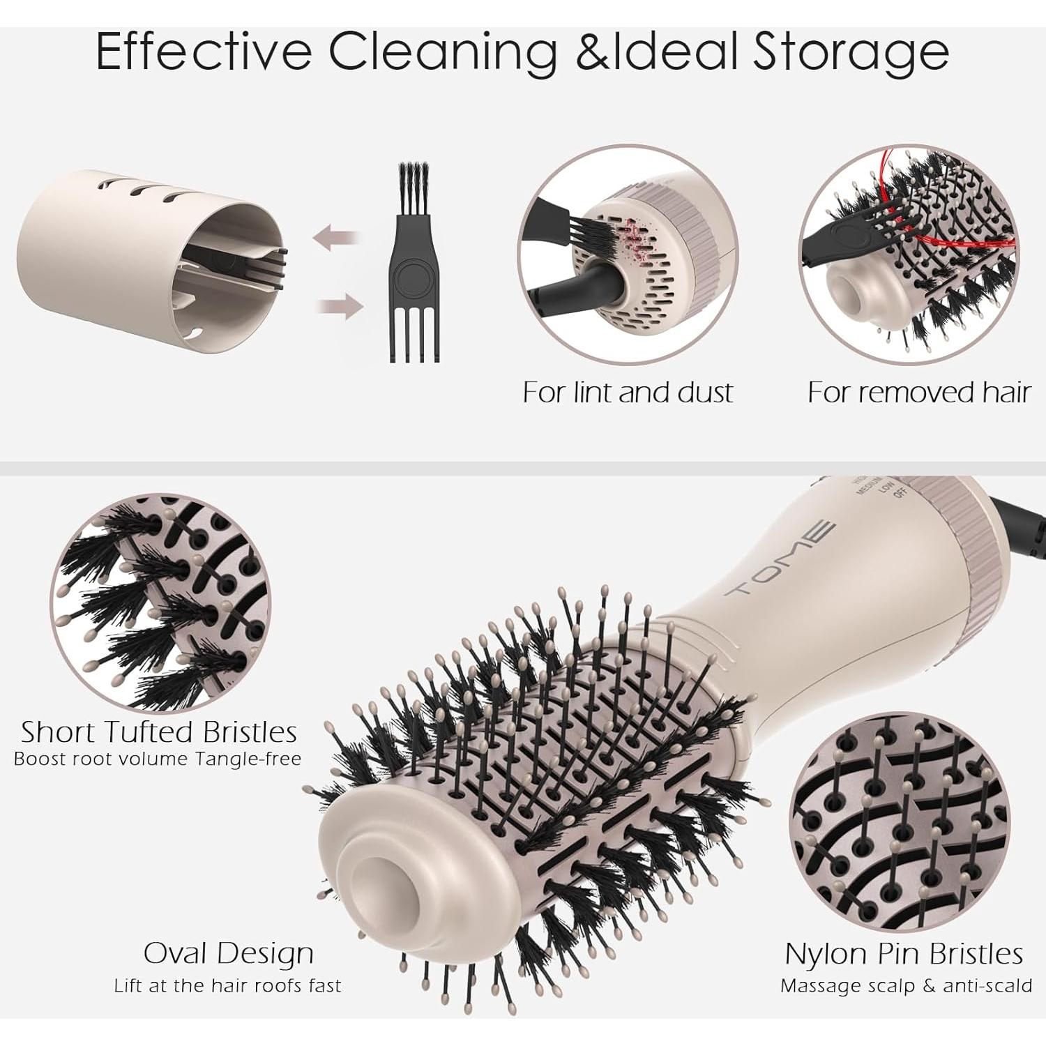 Cepillo Secador de Cabello Tome Doble Voltaje 650W 2" Portátil