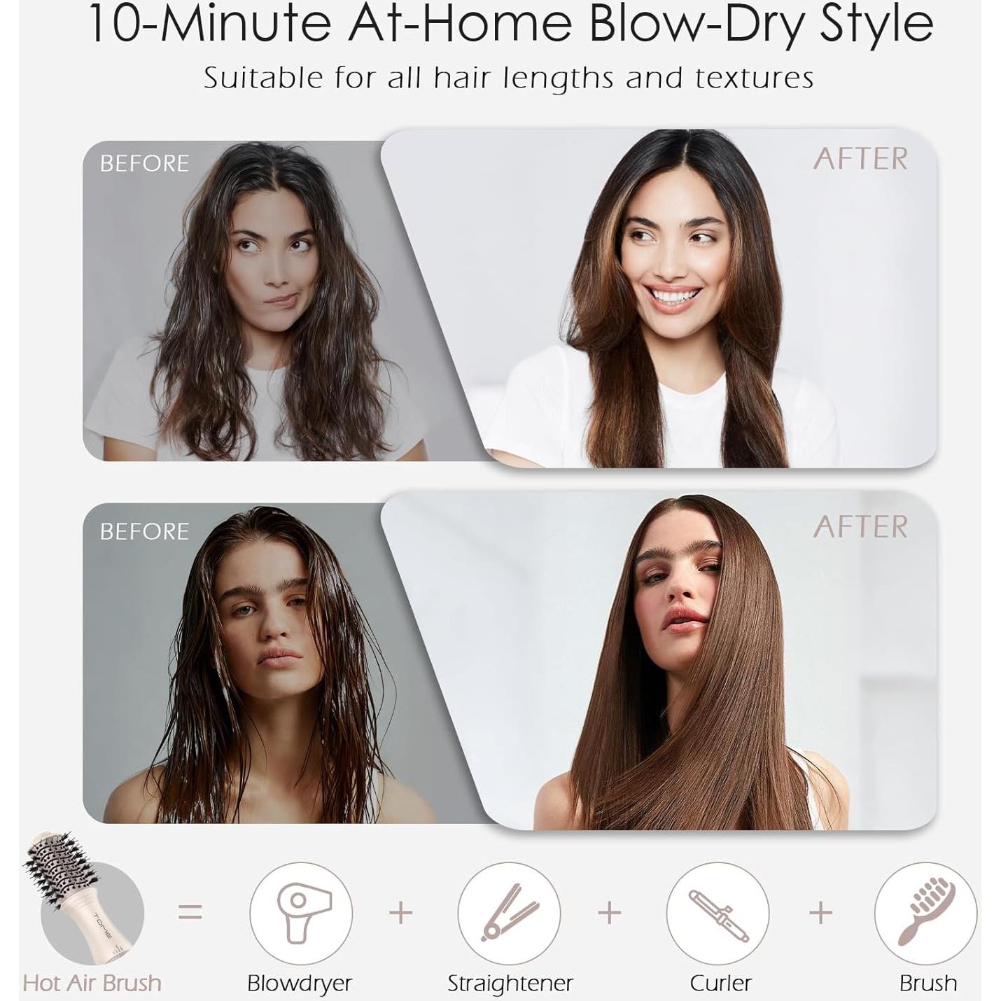 Cepillo Secador de Cabello Tome Doble Voltaje 650W 2" Portátil