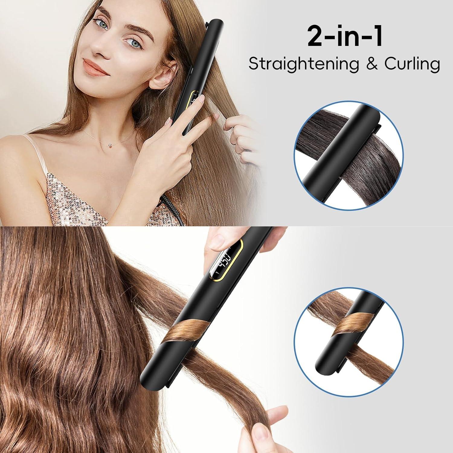 Plancha de Cabello Nicebay 2 en 1 Titanio 30cm 5 Temperaturas