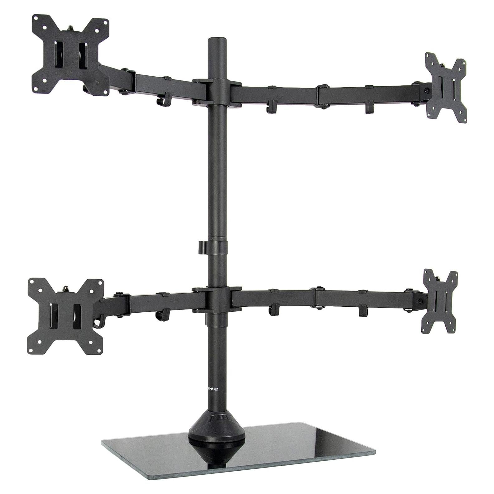 Soporte de Escritorio VIVO STAND-V004FG para 4 Monitores