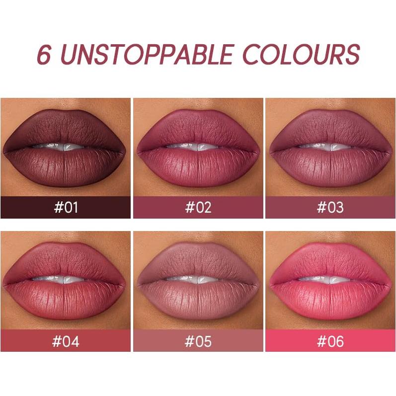 Set 2 en 1 Lápiz Labial y Delineador USHAS G1 - Mate Impermeable