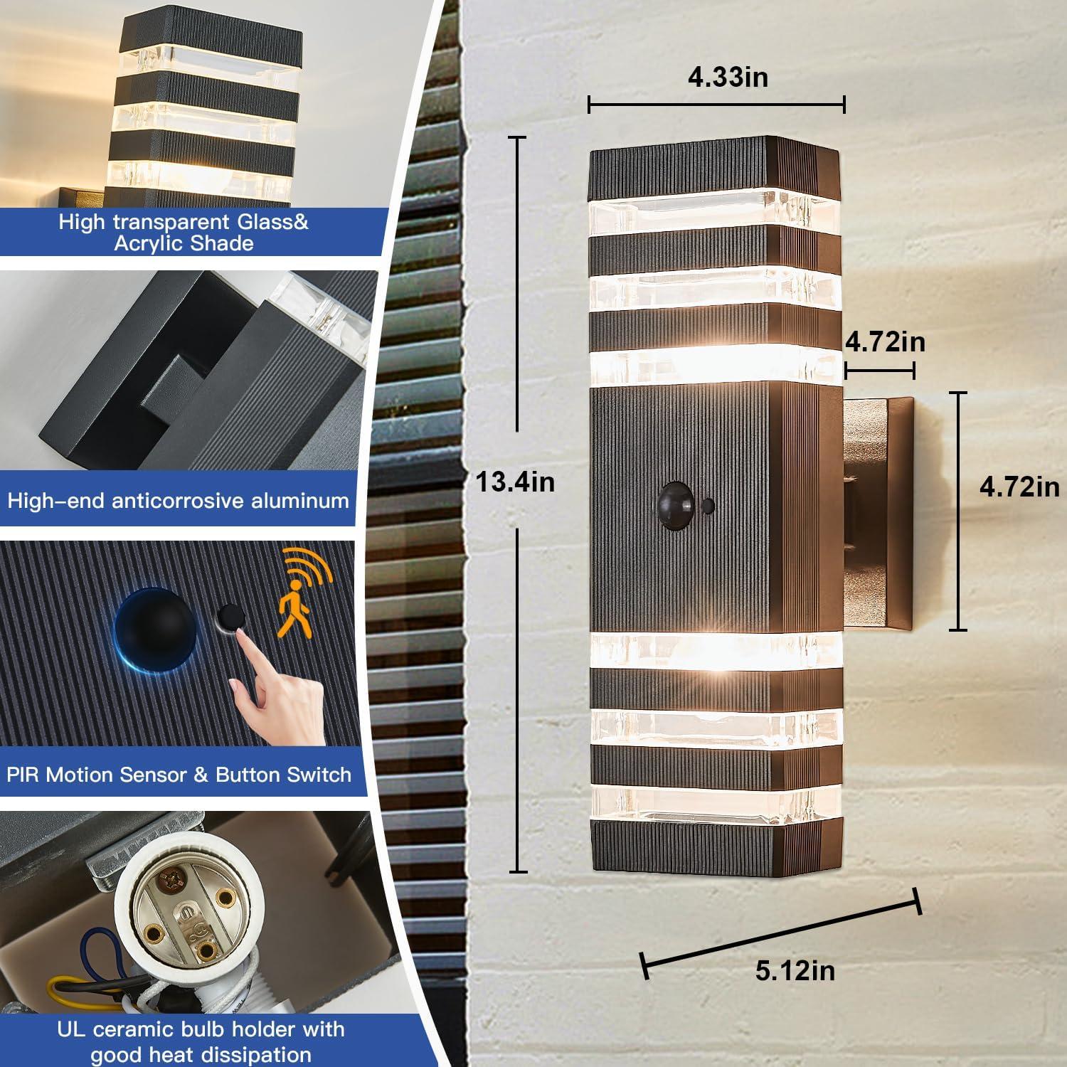 Juego de 2 Lámparas de Pared Delicavy con Sensor de Movimiento