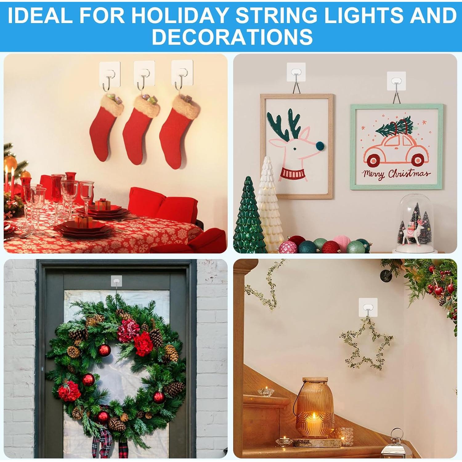 Ganchos Adhesivos Grandes JINSHUNFA 8 Piezas 6.3x6.3cm Transparente